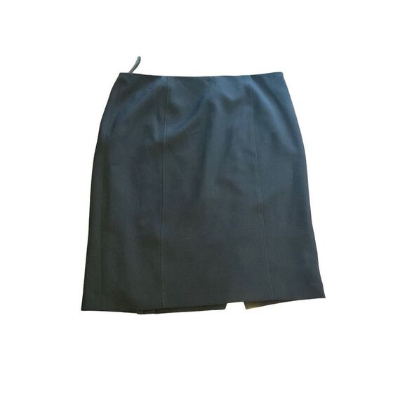 NWT SZ 16 Kasper Pencil Skirt in BLACK Front/Back Double Seamed Detail and Back - Picture 2 of 12